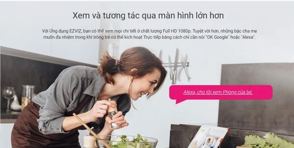 Camera EZVIZ BM1 Chuyên Dụng Giám Sát Bé – Màu Hồng