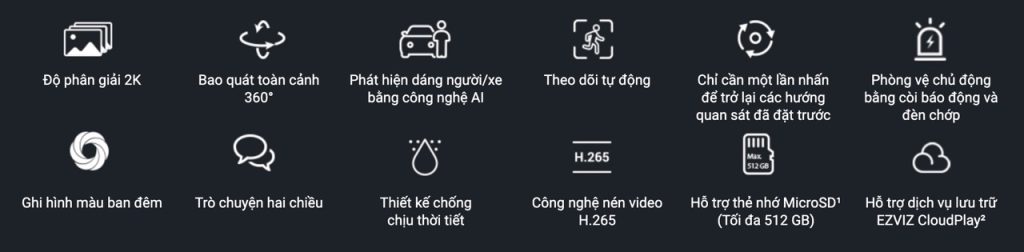 Camera EZVIZ Wifi Ngoài Trời H8 – 3MP