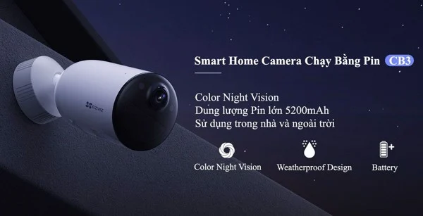 Camera Ngoài Trời Dùng Pin Ezviz CB3 Bản 2MP 1080P