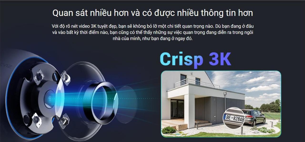 Camera ngoài trời Ezviz H3 bản 5MP quay phim 3K