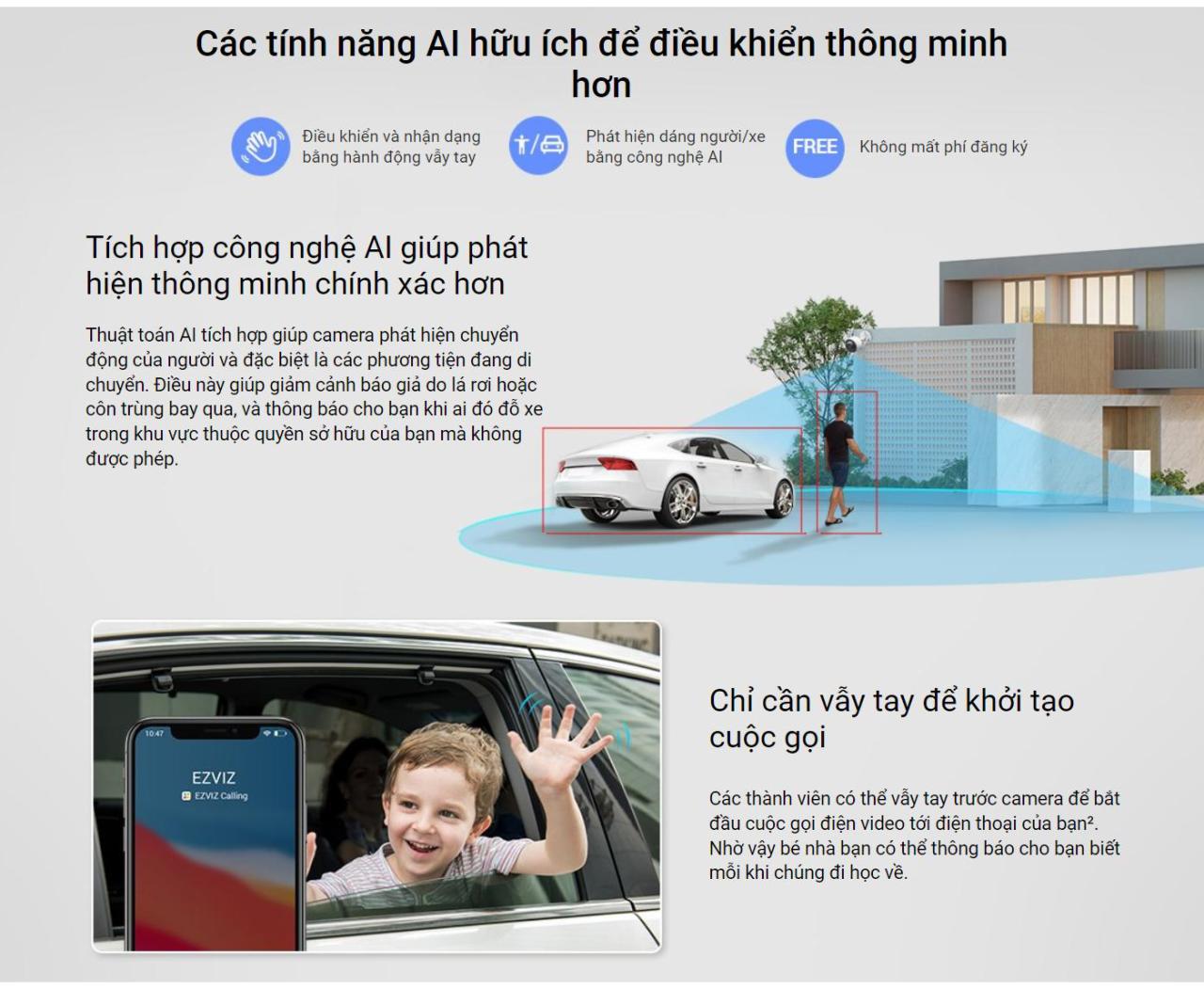 Camera ngoài trời Ezviz H3 bản 5MP quay phim 3K