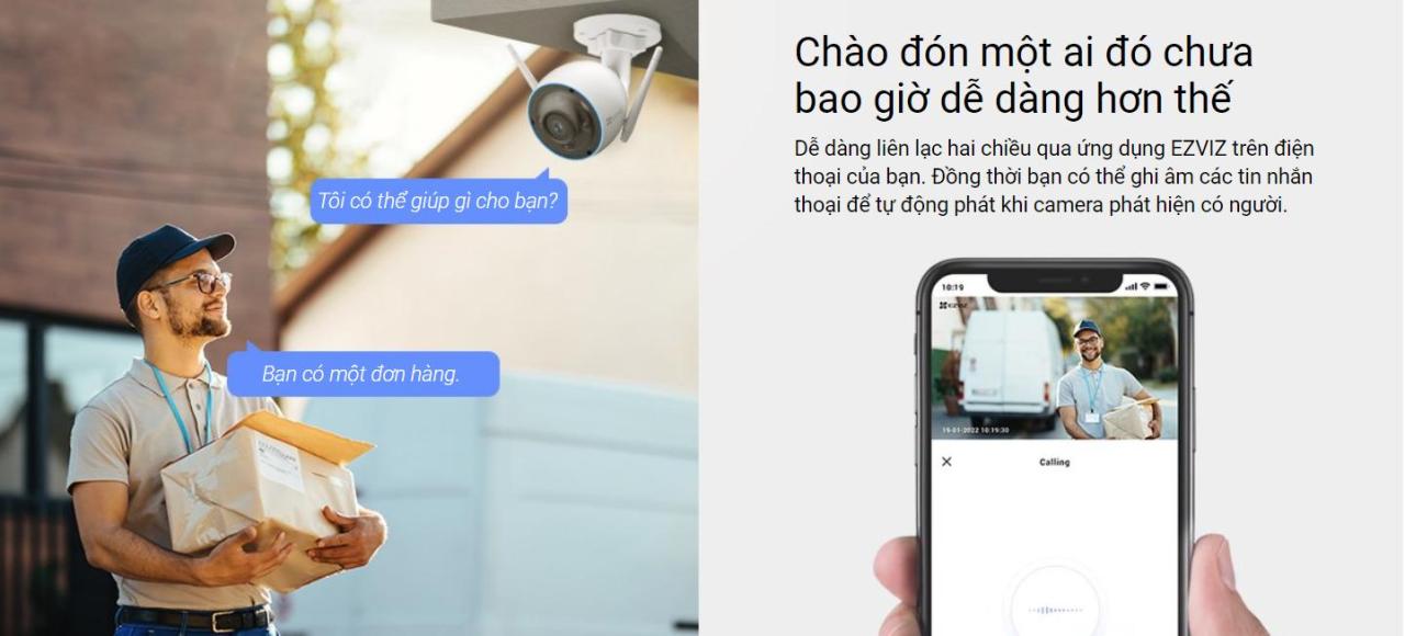 Camera ngoài trời Ezviz H3 bản 5MP quay phim 3K