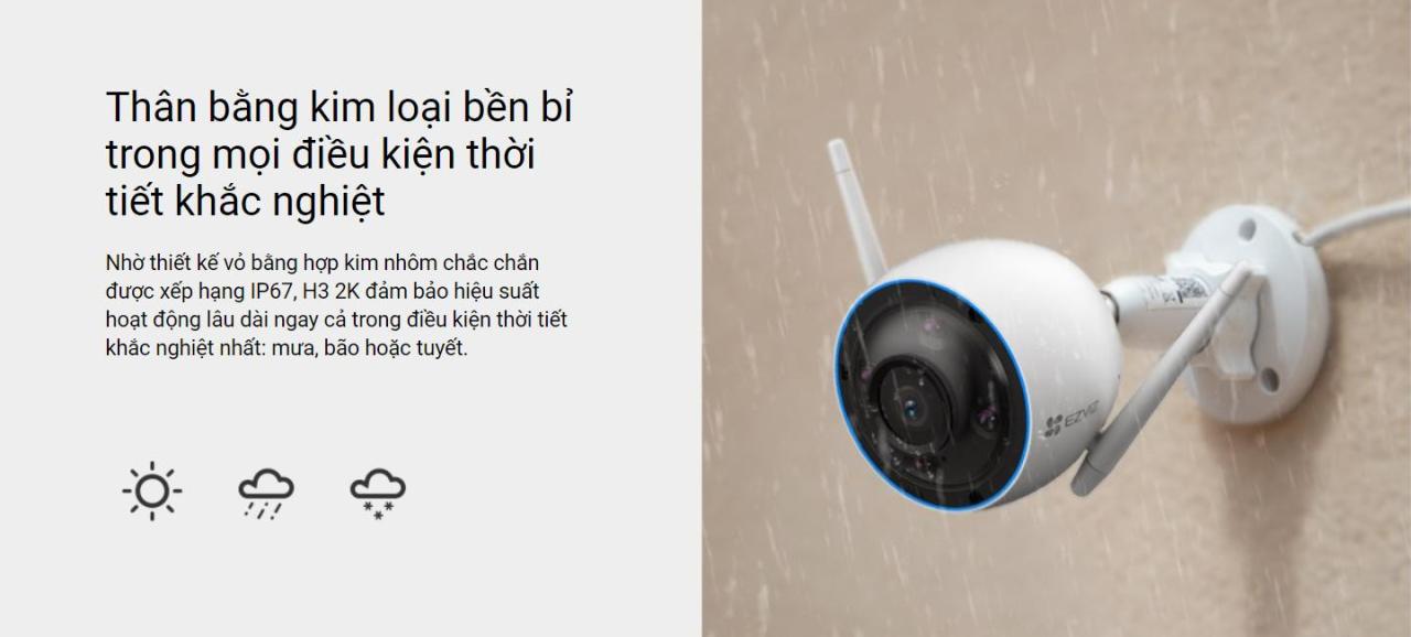 Camera ngoài trời Ezviz H3 bản 5MP quay phim 3K