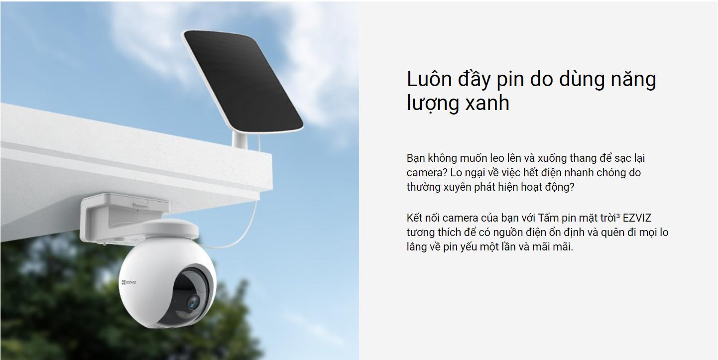 Camera quay quét ngoài trời Dùng Pin Ezviz CB8 bản 3MP