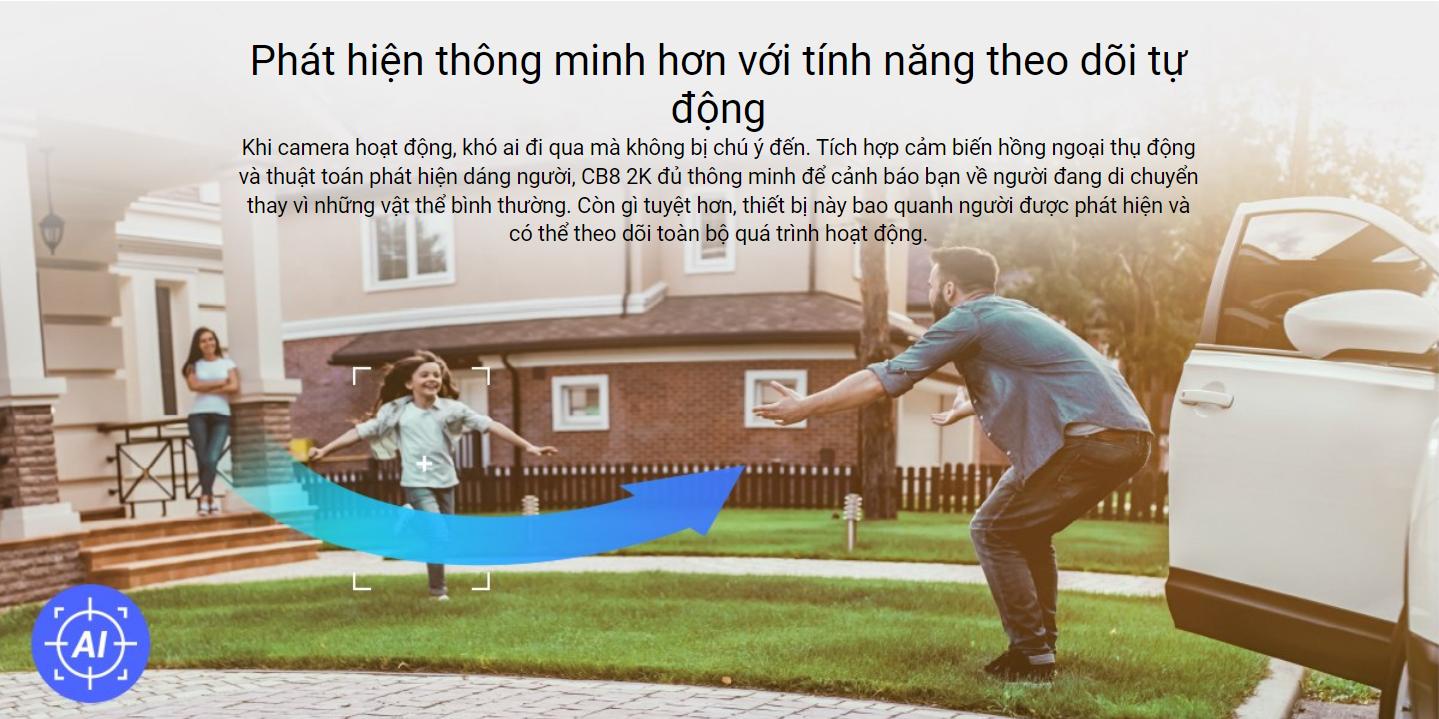 Camera quay quét ngoài trời Dùng Pin Ezviz CB8 bản 3MP