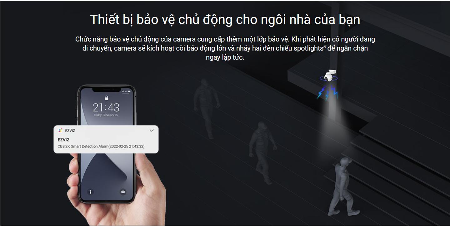 Camera quay quét ngoài trời Dùng Pin Ezviz CB8 bản 3MP
