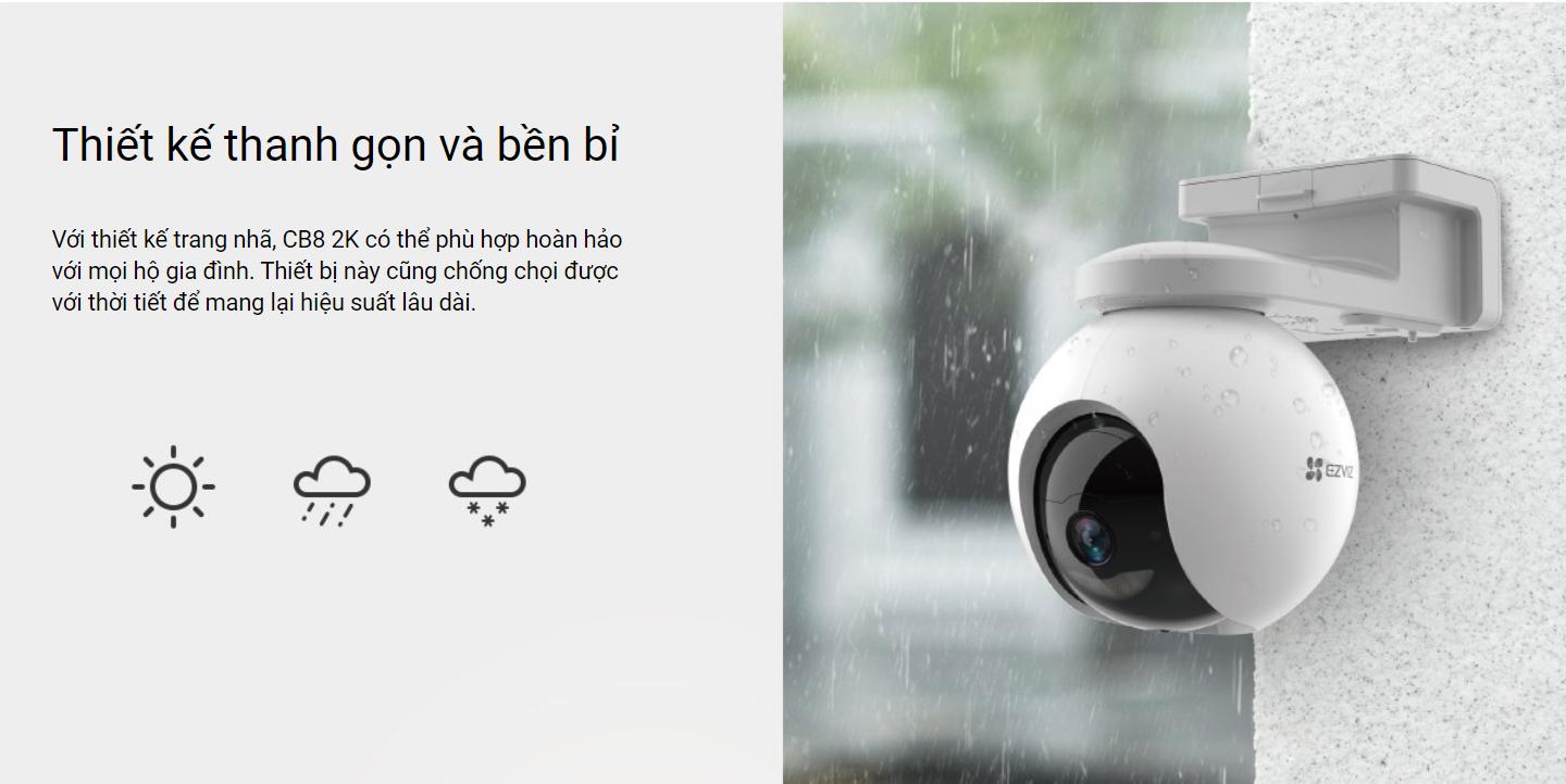 Camera quay quét ngoài trời Dùng Pin Ezviz CB8 bản 3MP