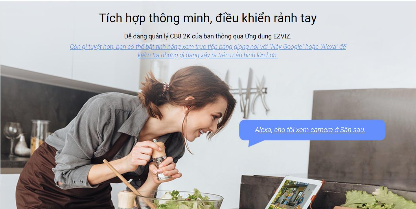 Camera quay quét ngoài trời Dùng Pin Ezviz CB8 bản 3MP