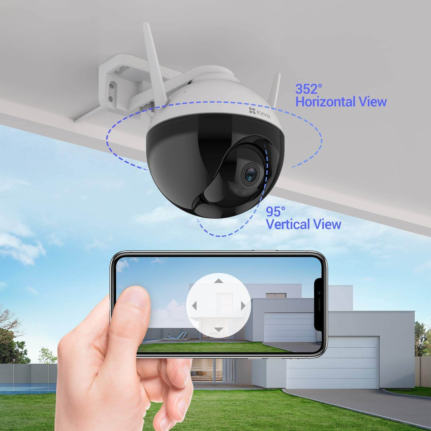 Camera Ezviz wifi thông minh C8C có màu ban đêm, xoay 360 độ 2.0 MP, HD1080P