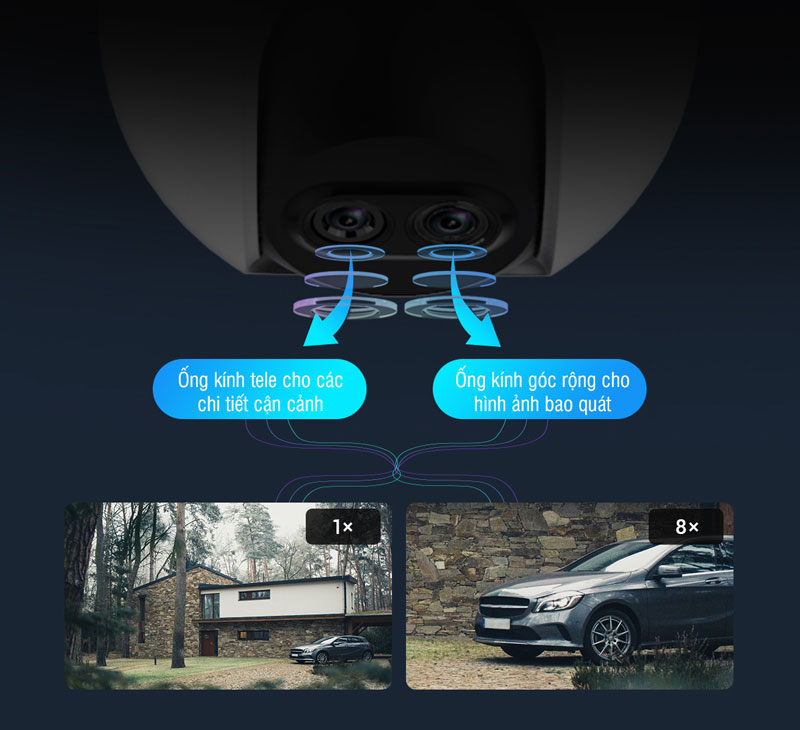 Camera Quay Quét Wifi EZVIZ C8PF Ống Kính Kép 1080P