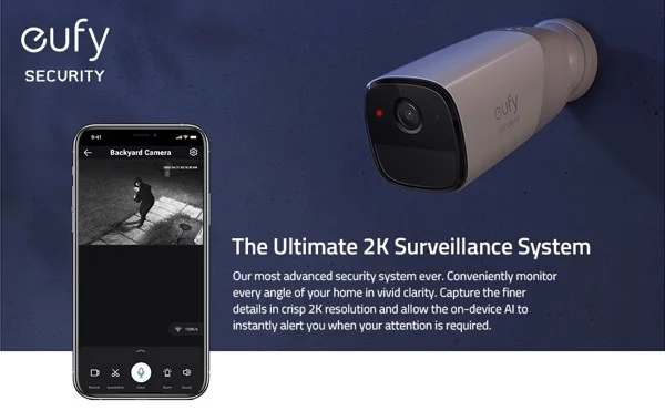 Camera eufyCam 2 Pro chất lượng 2K, hỗ trợ HomeKit