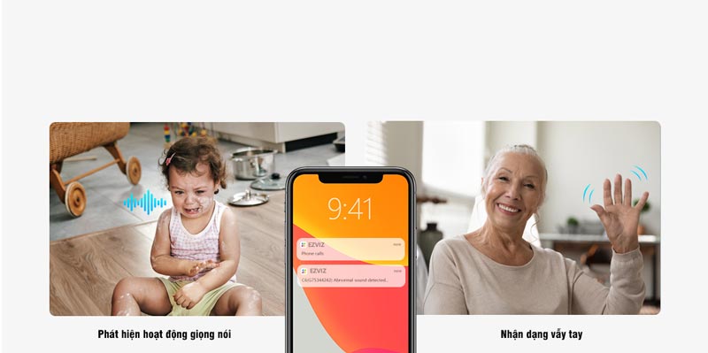 Camera IP Wifi Trong Nhà Ezviz C6 4MP/2K+ – Xoay 360 độ – Đàm Thoại 2 chiều – Điều khiển và nhận dạng hành động vẫy tay