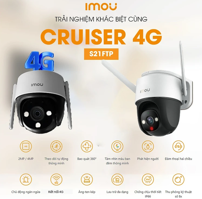 Camera dùng sim 4G Imou Cruiser 2MP 4G S21FTP