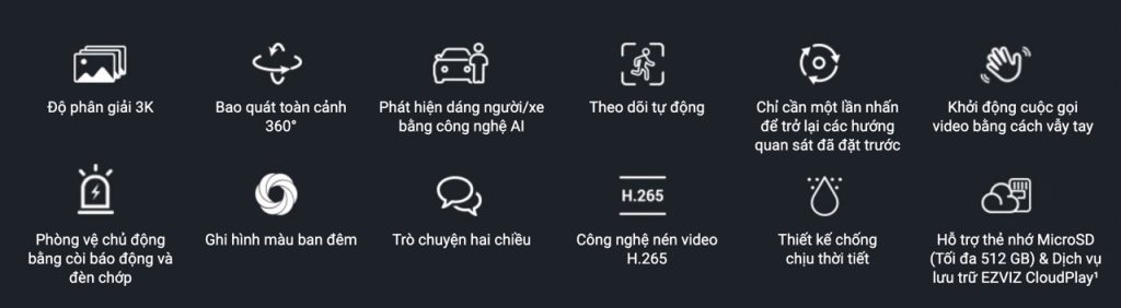 Camera EZVIZ Wifi Ngoài Trời H8 Pro – 5MP