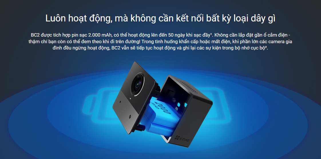 Camera Wi-Fi Dùng PIN EZVIZ BC2