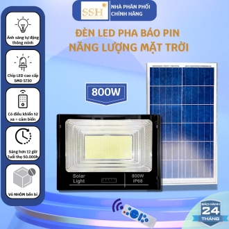 Đèn Năng Lượng Mặt Trời | Đèn Pha Báo Pin 800W ánh sáng trắng công suất cao LP800