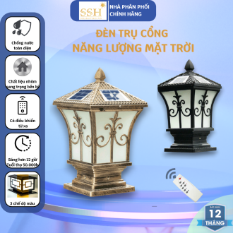 Đèn Năng Lượng Mặt Trời | Đèn Trụ Cổng Hình Tháp size 25cm 3 chế độ màu TC25-T