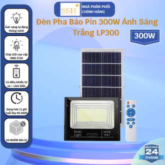 Đèn Năng Lượng Mặt Trời | Đèn Pha Báo Pin 300W ánh sáng vàng rực rỡ LPV300