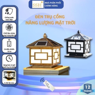 Đèn Năng Lượng Mặt Trời | Đèn Trụ Cổng size 30 họa tiết ô vuông TC30-V