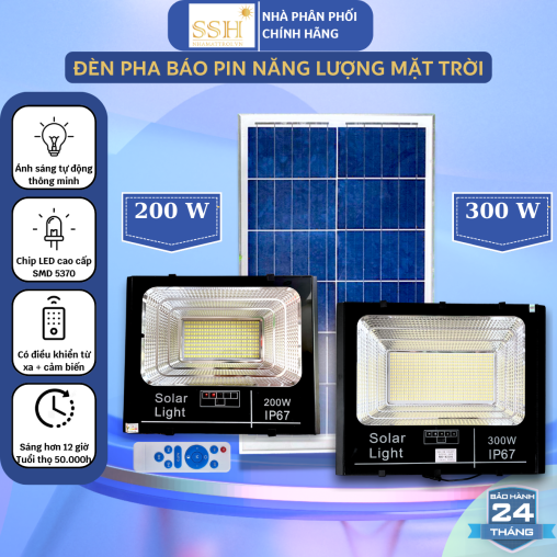 Đèn Pha Báo Pin 200W ánh sáng trắng cực sáng LP200