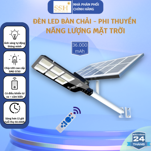Đèn Năng Lượng Mặt Trời | Đèn Bàn Chải 300W sáng vàng cao cấp BC300V