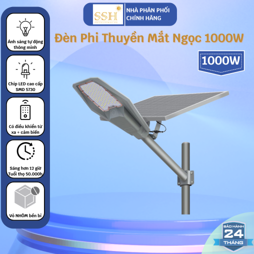 Đèn Năng Lượng Mặt Trời| Đèn Phi Thuyền Mắt Ngọc 1000W ánh sáng trắng cao cấp ZL981000