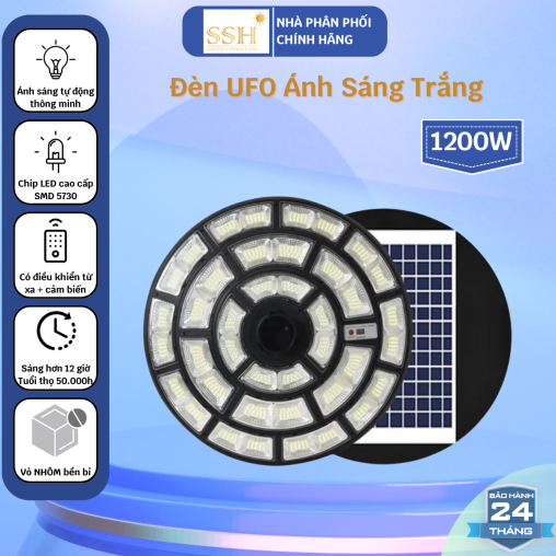 Đèn UFO 1200W ánh sáng trắng size 62cm Solar Light USL12000