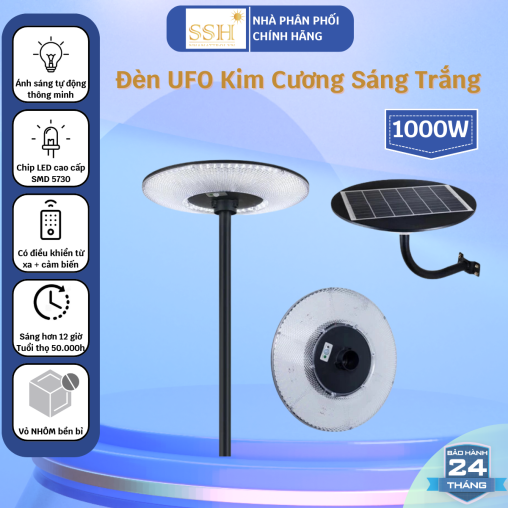 Đèn UFO Kim Cương 1000W  Ánh sáng trắng năng lượng mặt trời