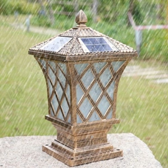 Đèn Năng Lượng Mặt Trời | Đèn Trụ Cổng Hình Tháp size 20cm 3 chế độ màu TC20-T