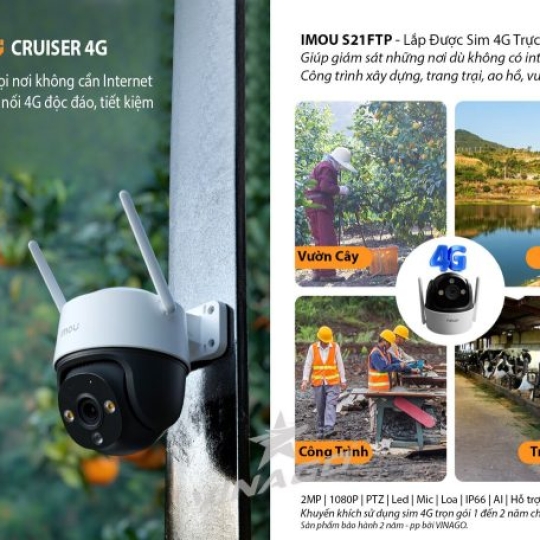Camera dùng sim 4G Imou Cruiser 2MP 4G S21FTP