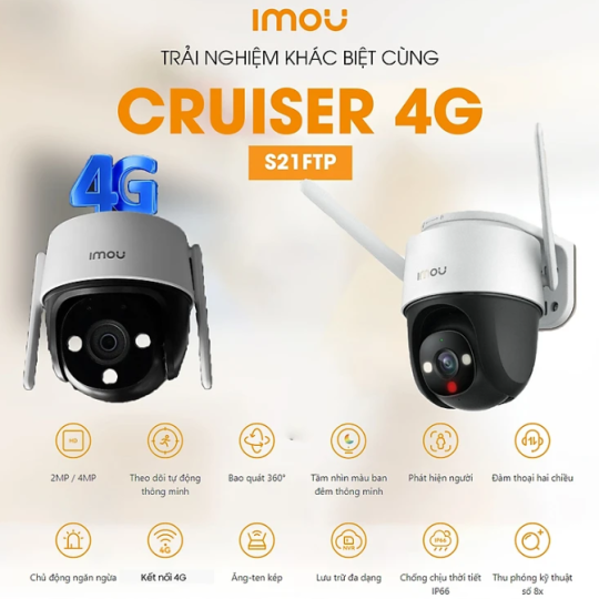 Camera dùng sim 4G Imou Cruiser 2MP 4G S21FTP