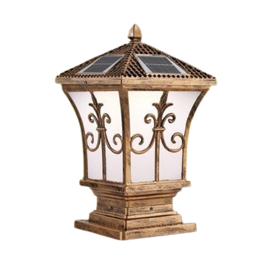 Đèn Năng Lượng Mặt Trời | Đèn Trụ Cổng Hình Tháp size 25cm 3 chế độ màu TC25-T