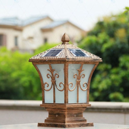 Đèn Năng Lượng Mặt Trời | Đèn Trụ Cổng Hình Tháp size 20cm 3 chế độ màu TC20-T