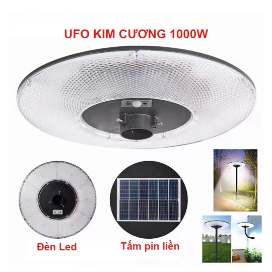 Đèn UFO Kim Cương 1000W  Ánh sáng trắng năng lượng mặt trời