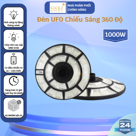 Đèn UFO 1000W sáng trắng công suất lớn KC1000 Chiếu Sáng 360 Độ 