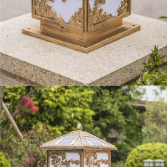 Đèn Trụ Cổng Hình Cây Tùng size 30cm năng lượng mặt trời TC30-CT