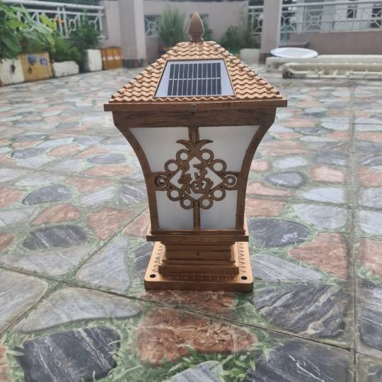 Đèn Năng Lượng Mặt Trời | Đèn Trụ Cổng Hình Tháp size 20cm 3 chế độ màu TC20-T